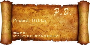 Probst Ditta névjegykártya
